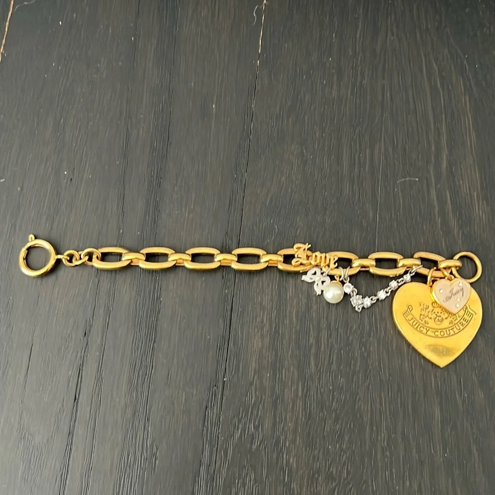 Juicy couture brass gold charm bracelet - Picture 1 of 6